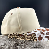 Brown Cow Print Canvas Trucker Hat (1 Hat)