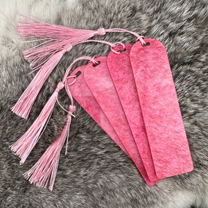 Pearlescent PINK Acrylic Beadable Bookmark w/ Tassel