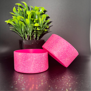 Hot Pink Rhinestone Silicone Boots for Tumblers