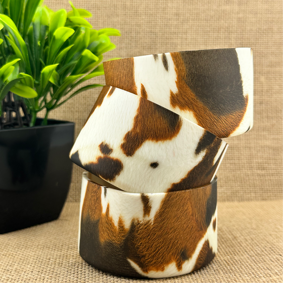 Cowhide Printed Silicone Boots for Tumblers