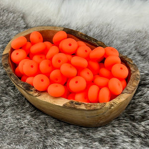 Neon Orange Round Abacus Silicone 14mm