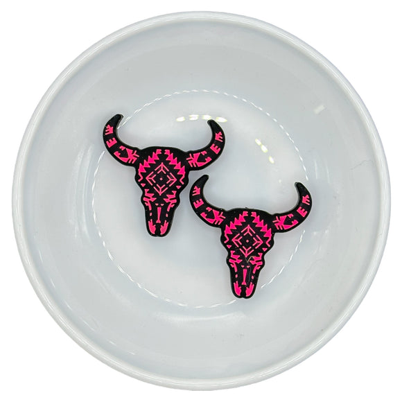 S-523 Hot Pink Aztec Bull Skull Silicone Buddy EXCLUSIVE