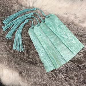 Pearlescent Turquoise Acrylic Beadable Bookmark w/ Tassel