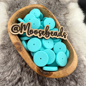 S-1198 Turquoise Flat Coin Spacer Silicone Bead