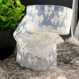 White Coquette (BOW) on Clear Silicone Boots for Tumblers EXCLUSIVE