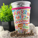 Colorful I Sought The Lord Reuseable Iced Coffee Cup Sleeve (Koozie) EXCLUSIVE