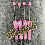 Pink Pearl Beadable Ink Pen