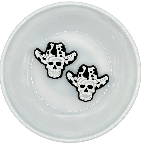 WHITE/BLACK COWBOY HAT SKULL Silicone Buddy EXCLUSIVE