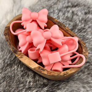 Coquette PINK SILICONE Bow Straw Topper EXCLUSIVE