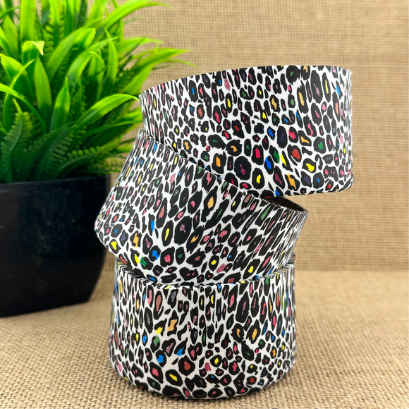 Bright Colors Leopard Spotted Printed Silicone Boots for Tumblers