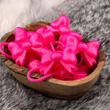 Hot Pink Opal SILICONE Bow Straw Topper EXCLUSIVE