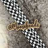 Black Checkered 40oz Plastic Straw