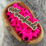 S-193 Neon Hot Pink Fancy Bow Silicone Buddy EXCLUSIVE (2 Pack)