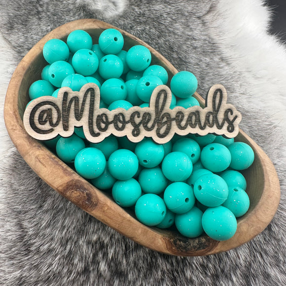 15-223 Gumdrop w/ Glitter 15mm (Matches Focals/Beads that are also Gumdrop) Silicone Bead EXCLUSIVE