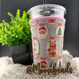 MEDIUM Reuseable Iced Coffee Cup Sleeve (Koozie) EXCLUSIVE (25 Designs in Drop Down Menu)