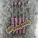 Pink Christmas Chaos Confetti Rhinestone Beadable Ink Pen