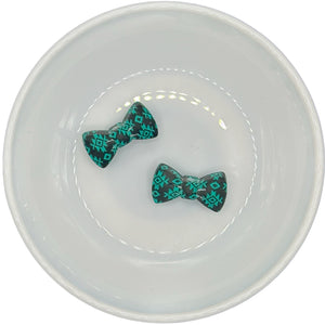 Black & Turquoise Print Small Bow Silicone Buddy EXCLUSIVE