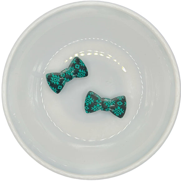 Black & Turquoise Print Bow Silicone Buddy EXCLUSIVE