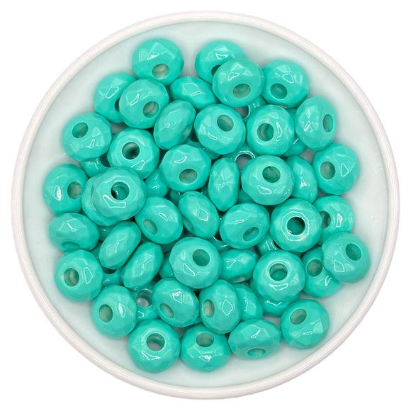Turquoise Faceted Large Hole Spacer 15mm