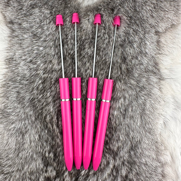 HOT PINK Slim PLASTIC Beadable ink Pen