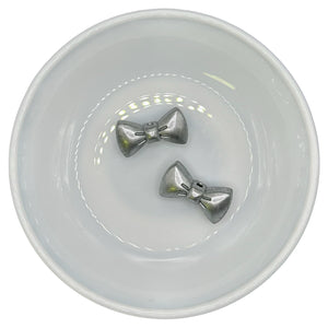 SILVER METALLIC Small BOW Silicone Buddy EXCLUSIVE