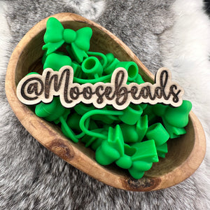 BST-73 Lucky Green SILICONE Bow Straw Topper EXCLUSIVE