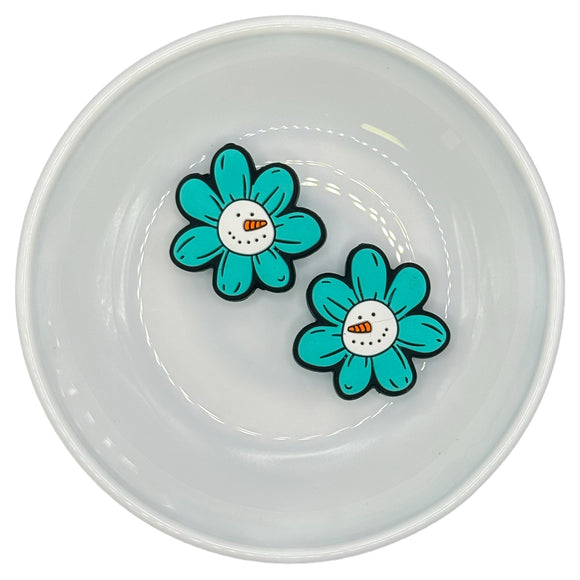 S-663 Turquoise Snowman Flower Silicone Buddy EXCLUSIVE