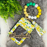 Lemons Beaded Wristlet Keychain