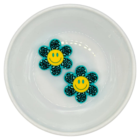 Black & Turquoise Leopard Happy Daisy Silicone Buddy EXCLUSIVE