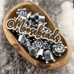 S-458 Silver 3D Crown Silicone Focal