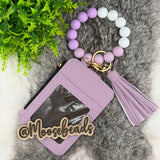 Purple Beaded Wristlet Keychain