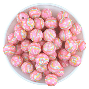 15-151 Pink Daisy 15mm Silicone Bead