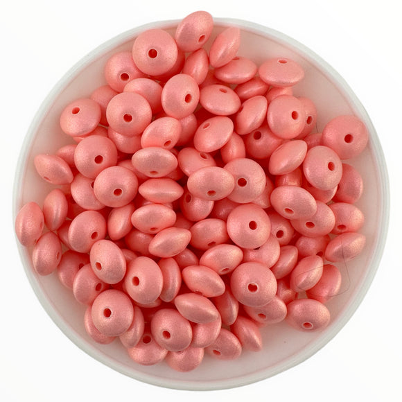 L-5 Pastel Coral Pink Silicone Lentil Bead Exclusive