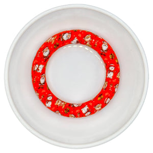 S-611 Red Christmas Print 65mm Silicone Ring/Pendant