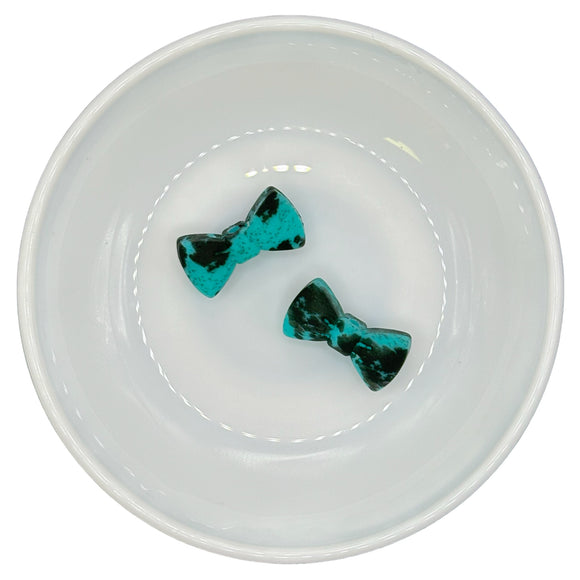 S-913 Turquoise Cowhide Print Print BOW Silicone Buddy EXCLUSIVE