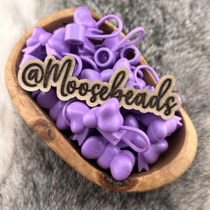 BST-88 PURPLE Opal SILICONE Bow Straw Topper EXCLUSIVE