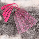 Pink Glitter Acrylic Beadable Bookmark w/ Tassel