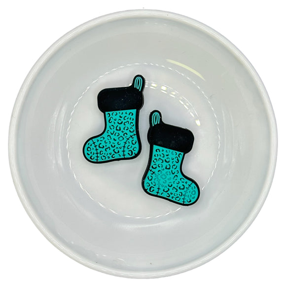 Turquoise & Black Leopard Stocking Silicone Buddy EXCLUSIVE
