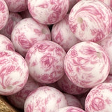 15-214 Pink Rose Print 15mm Silicone Bead EXCLUSIVE