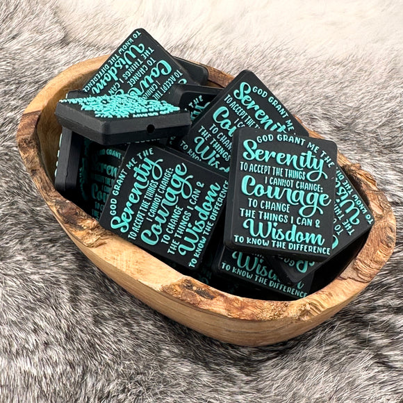 S-980 Turquoise Serenity Prayer Silicone Focal EXCLUSIVE