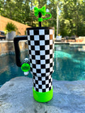 BST-72 NEON Green SILICONE Bow Straw Topper EXCLUSIVE