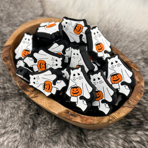 S-1095 Spooky Ghost Kitty Cat Silicone Focal EXCLUSIVE