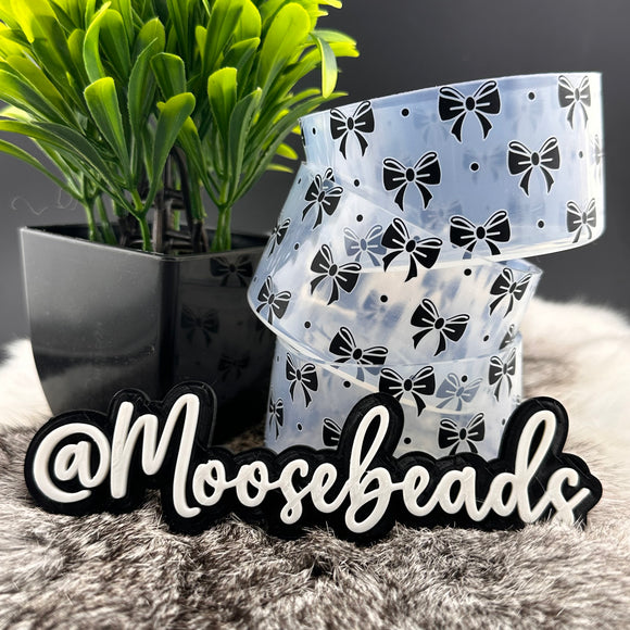 Black Bow Print on Clear Silicone Boots for Tumblers EXCLUSIVE