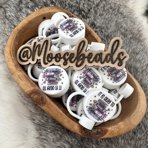 BST-119 It's Okay To Feel Printed SILICONE Straw Topper EXCLUSIVE