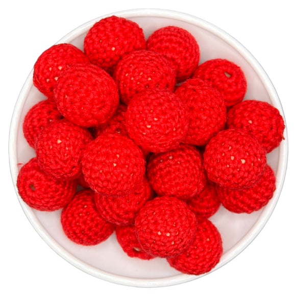 Red Crochet Beads 20mm