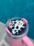 Black & White Cow Ghost 40oz Silicone Tumbler Tag Exclusive