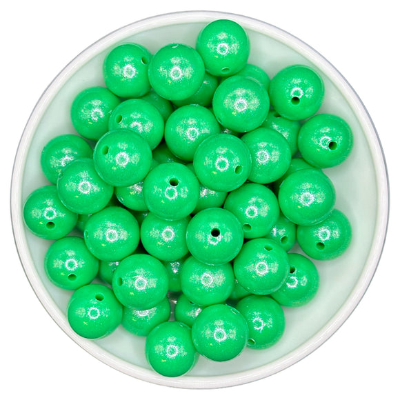 15-113 Lucky Green Shimmer 15mm Silicone Bead