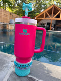 TB-46 Turquoise Inlay Quatrefoil Silicone Tumbler Boot EXCLUSIVE