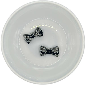 Black Floral SMALL Bow Silicone Buddy EXCLUSIVE