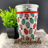 MEDIUM Reuseable Iced Coffee Cup Sleeve (Koozie) EXCLUSIVE (Multiple Patterns in Drop Down Menu)